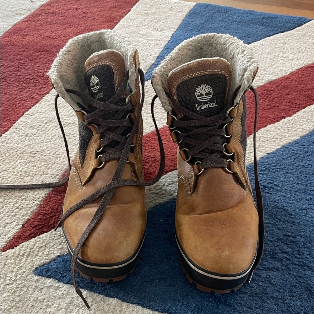 Timberland Men’s Tan/Brown Leather Lace-Up Insulated Boots